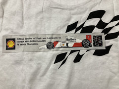 Vintage Honda Marlboro McLaren Shell Formula 1 Racing Team Tee T Shirt One Size
