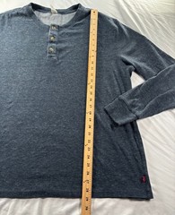 LEVI’S Strauss Henley Mens Sz XXL L/S Shirt Top Blue Thermal