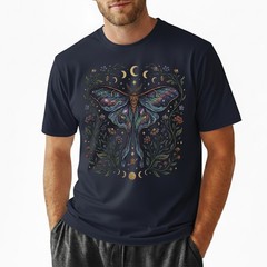 Celestial Luna Moth T-Shirt Galaxy Moon Phases Witchy Boho Nature Lover Gift