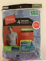 Hanes 4 Pack Men’s Pocket Ts Cotton T-Shirt Tagless Crew – Sl.