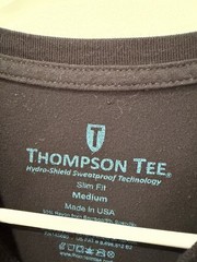 Thompson Tee Sweat Proof Slim Fit Crew Neck T-Shirt Men’s Medium Black