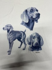 Vintage Wild Side Tshirt Adult XL White Weimaraner Front Graphic