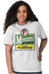 Munchies Its 420 Somewhere Stoner Marijuana Womens or Mens Crewneck T Shirt Tee
