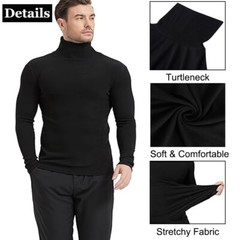 Men’s Thermal Turtleneck Shirts Long Sleeve Pullover Sweater Top Base Layer Warm