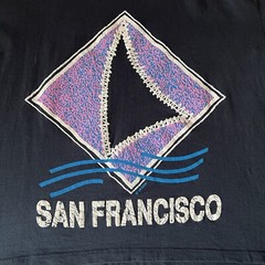 Vintage 80s 90s San Francisco CA Single Stitch Puff Print Boxy Tee USA Made Rare