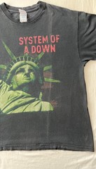 Vintage 2004 System of a Down Sad Statue of Liberty Faded Black T-shirt Sz L