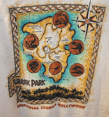 Jurassic Park Tour Guide T-Shirt 2X Universal Studios Hollywood 90s Vintage USA