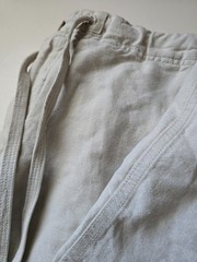 GAP LINEN COTTON OFF WHITE/ CREME PANTS MENS XL DRAWSTRING