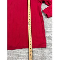 Ivy Crew Shirt Mens XL Red Mock Neck Long Sleeve Vertical Ribbed Knit Casual