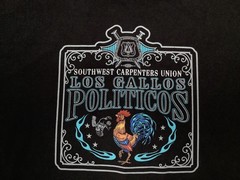 Bayside Shirt Mens 2XL Black Carpenters Los Gallos Politicos LS Made USA