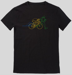 Triathlon Pictograms Swimmers Cyclists Runner T-Shirt Gildan 5000