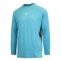 Spyder Men’s T-Shirt Aqua Blue UPF30+ Rash Guard L/S (S01A)