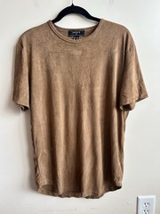 Forever 21 Men’s Brown Faux Suede Crew Neck Shirt M