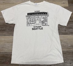 The Original Starbucks Pike Place Market Seattle WA. Shirt Mens Sz M White Tee