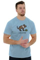 Life is Crap Sick Dog Cone Funny Pet Gift Womens or Mens Crewneck T Shirt Tee