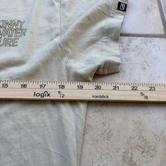 Skinny Water Culture T Shirt Mens Small Pale Yellow Graphic Featherlite Cotton