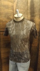 Vtg Trebark MESH see-thru Camouflage T-shirt USA Made sz S Ace Sportswear