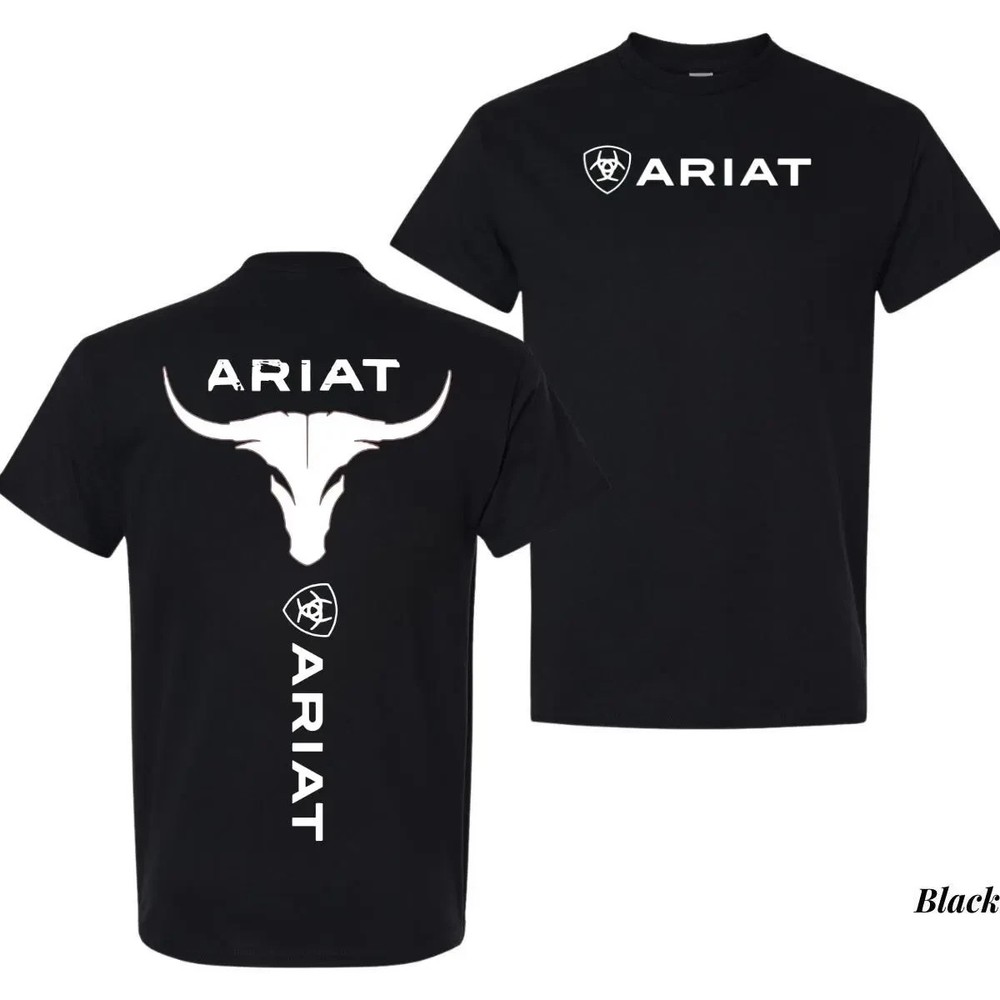 Ariatt T-shirt, Bold Bull Skull Graphic With Iconic Ariat Logo Shirt