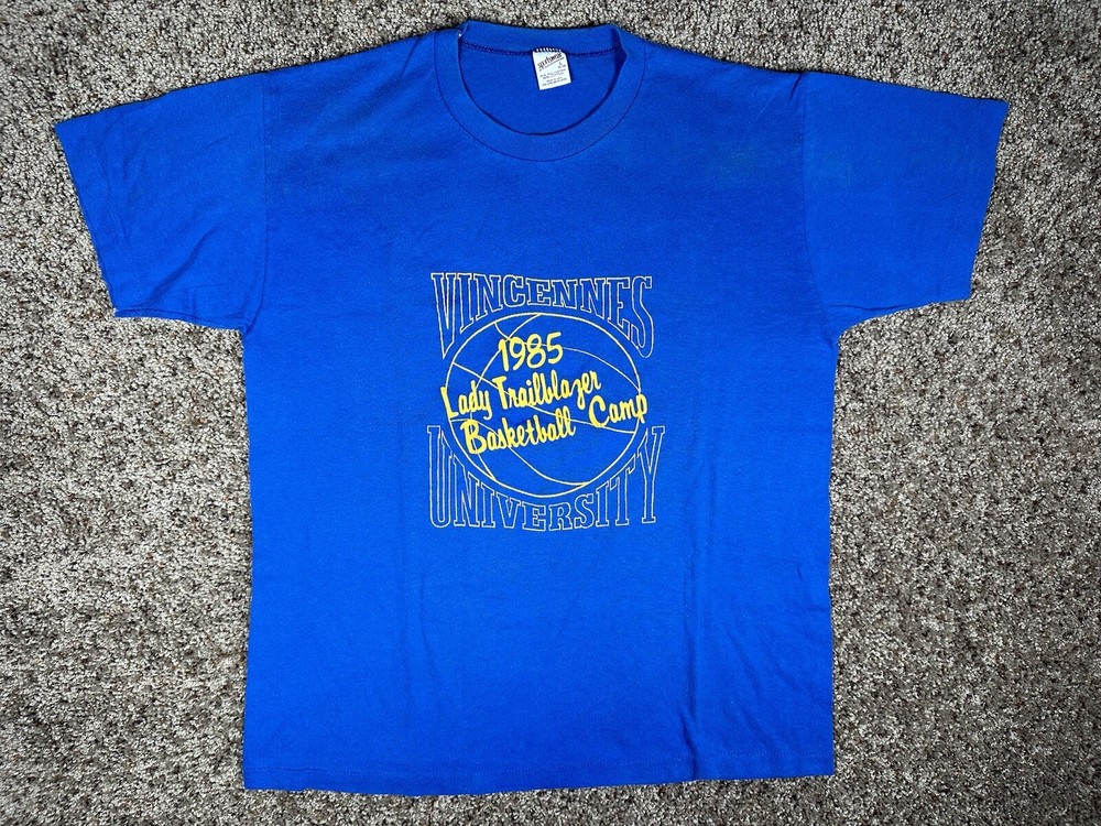 Vintage Vincennes University 80s Sports Basketball Shirt Size XL