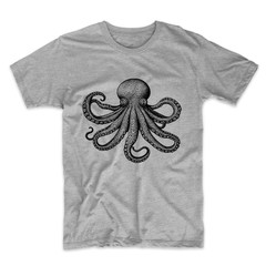 Octopus Drawing Ocean Animal Minimalist Animal T-Shirt