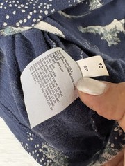 Uniqlo Hokusai T Shirt Mens Small Blue Japanese Great Wave All Over Print UT