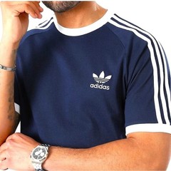 ADIDAS ORIGINALS 3-STRIPES CALIFORNIA TREFOIL T-SHIRT NAVY MEN’S NWT!(IA4850)