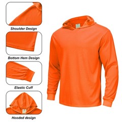 Meiosuns High Visibility Quick Dry Safety Shirt with Hood Hi Vis Breathable M…