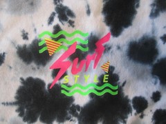 Retro Vintage Surf Style Tie-Dye T-Shirt – Black/Gray/White – size Large
