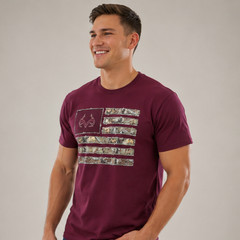 Realtree Men’s Burgandy Short Sleeve T-Shirt Small