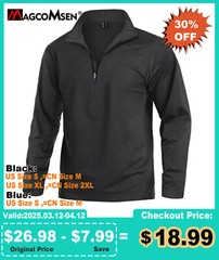 Men’s Long Sleeve 1/4 Zip Up Sweatshirts Mock Neck Golf Sport Running T-Shirts