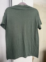 Gildan Men Crewneck Shirt Size Medium Green Short Sleeve Cotton Blend