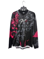 FOX Size Medium Black Pink Long Sleeve HC Shirt Motocross Punk Grunge Athletic