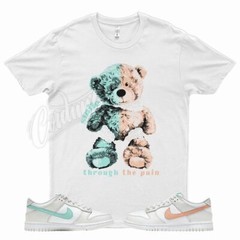 White SMILE T Shirt for N Dunk Low GS Tropical Twist Light Bone Peach Aqua