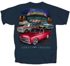 Chevrolet Chevrolet GM Pickup Trucks Dealer Scene 67-72 Cars T Shirt CVCTR-U