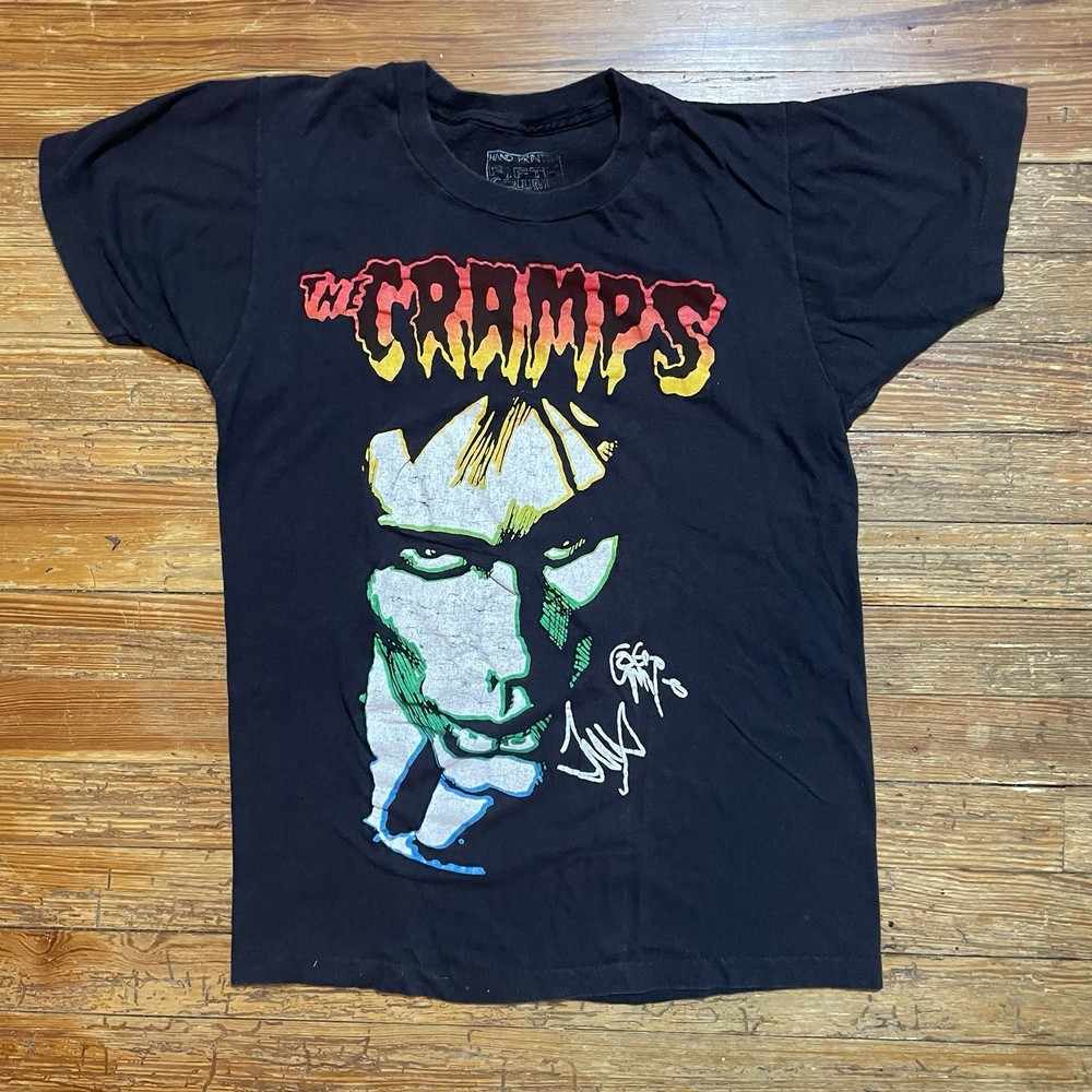 Vintage 80s THE CRAMPS Shirt Fifth Column Goth Surf Punk Rock Small/Medium