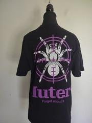 NA Iuter “No Future” Black Cotton T-Shirt with a Purple Graphic Tee Size S