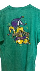 Mardi Gras Krewe Tshirt Size Large Unisex with Beads Accessory