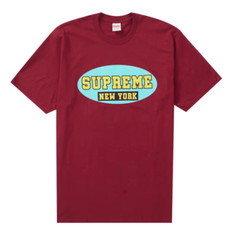 Supreme New York Tee Cardinal Small SS23 100% Authentic