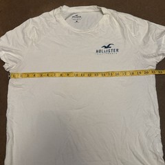 Hollister Must-Have Collection Men’s Curved Hem Logo Crew Tee White L