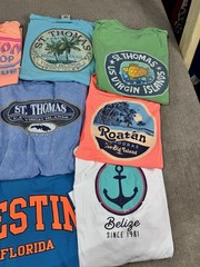 Lot Of 9 T-Shirts Vacation Destination Caribbean Colorful Soft Comfy Sizes Vary