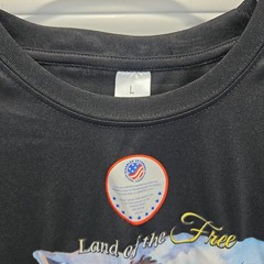 Land Of The Free Home Of The Brave Shirt Mens Large Black Short Sleeve Crew Neck