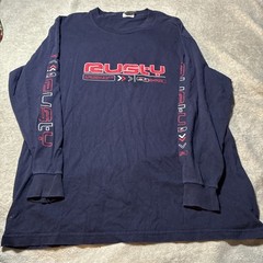 Vintage Rusty Surf Long Sleeve Shirt L Hipster Y2K Skate USA 2001 Rave Techno