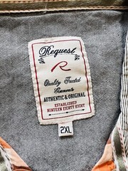 Request Jeans Shirt For Men Size: 2XL Color: Orange