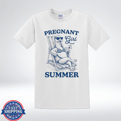 Pregnant Girl Summer Shirt Funny Goose Beach Humor T-Shirt