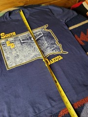 Vintage South Dakota T Shirt Mens Large Blue Jean Jacket Graphic Print FOTL 90s