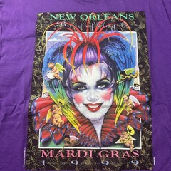 VTG 90s New Orleans Mardi Gras ‘99 Andrea Mistretta L T-Shirt Jester Graphic