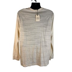 Crosby & Howard Men’s Henley Shirt Long Sleeve Cream and Gray Size XL NWT