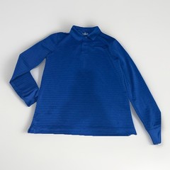 Men’s Ribbed Collar Long Sleeve Outdoor Life Small Blue T Shirt