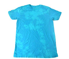 Neff Mens Cyan Bleach Wash Embroidered Smile Logo Tee Shirt NWT Medium