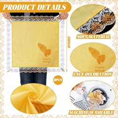 6 Pack 23” Lap Scarf for Women Church with Lace Christian Satin Handkerchief…